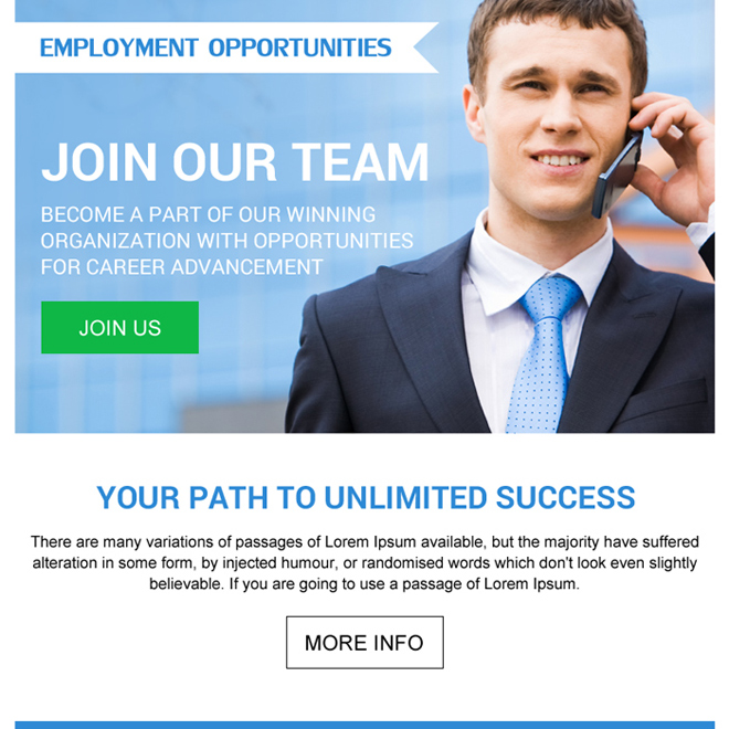 employment opportunity simple ppv landing page design