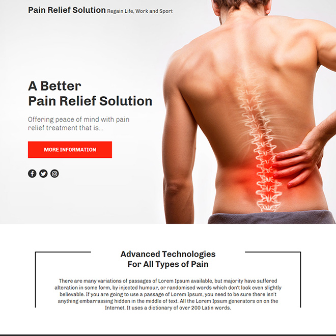 pain relief product responsive funnel design