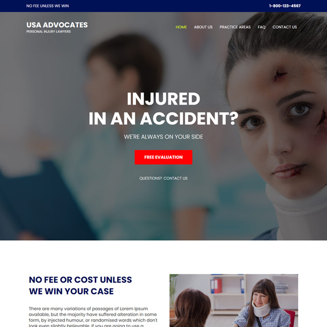 personal injury advocates responsive website design