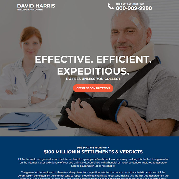 personal injury lawyers responsive landing page design Personal Injury example