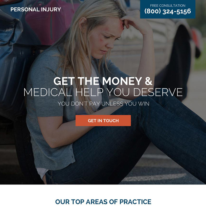 personal injury medical help responsive landing page design Personal Injury example