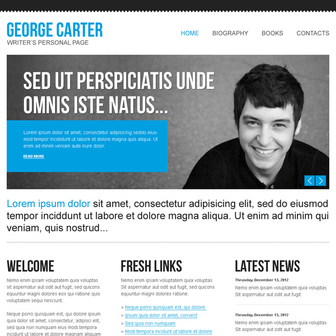 beautiful and clean html website template for your own personal website Personal Pages example