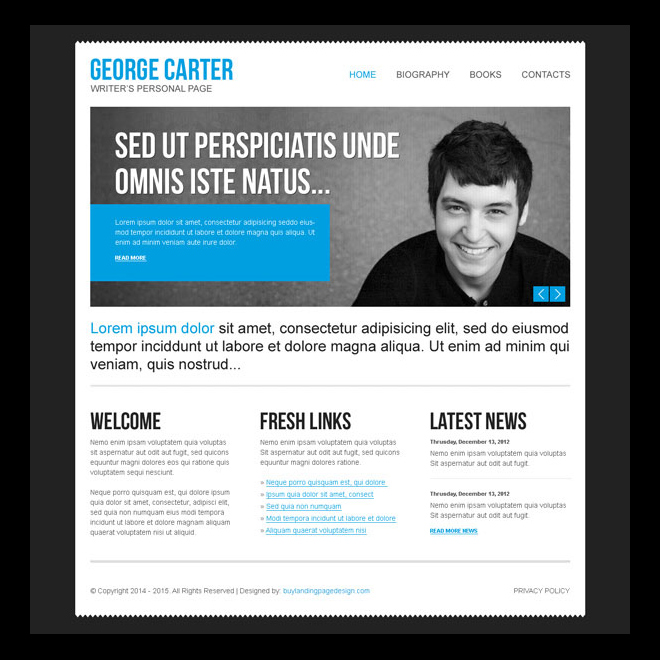 attractive website design template psd for your personal online website personel web pages