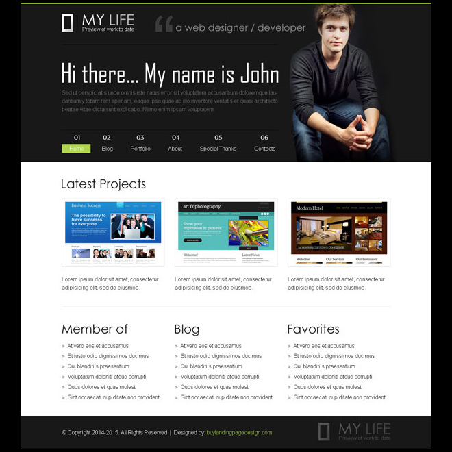 Personal Web Page Design Template