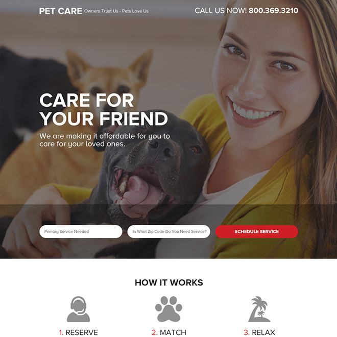 animals and pets landing page