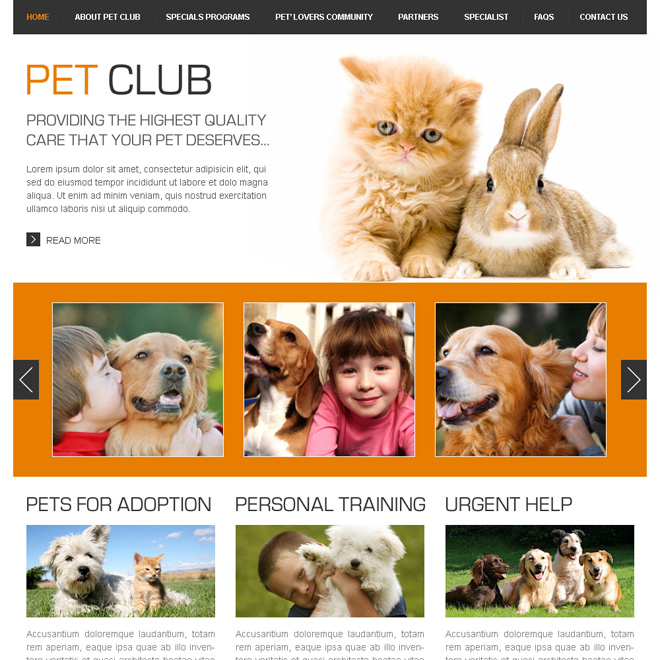 providing the highest quality care your pets deserve html website template Animals and Pets example