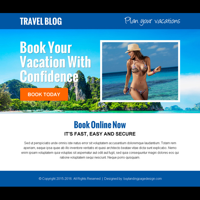 plan and book your vacation call to action ppv landing page