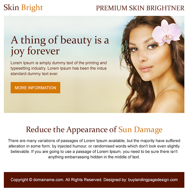 premium skin brightener PPV design Skin Care example