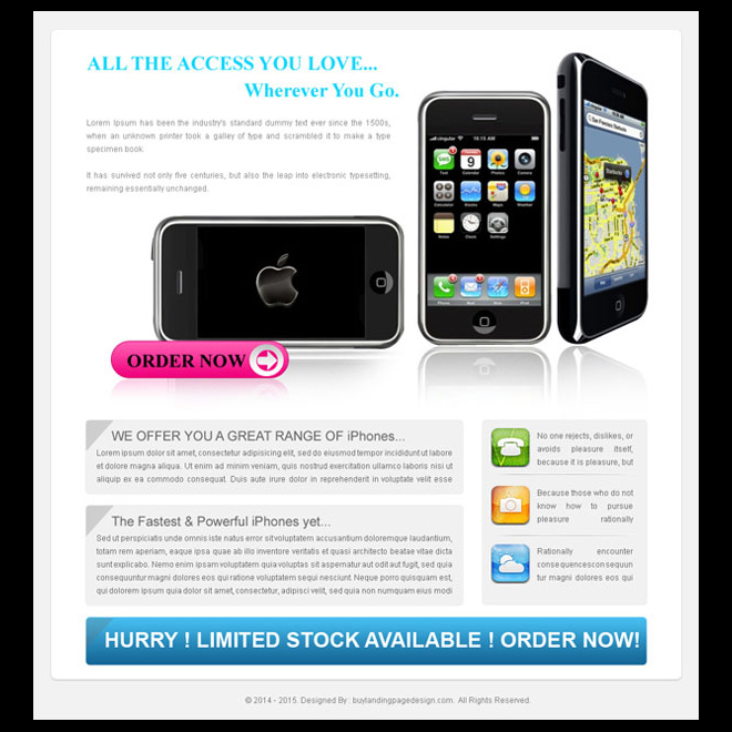 product review landing page design templates for iphone Review Type example