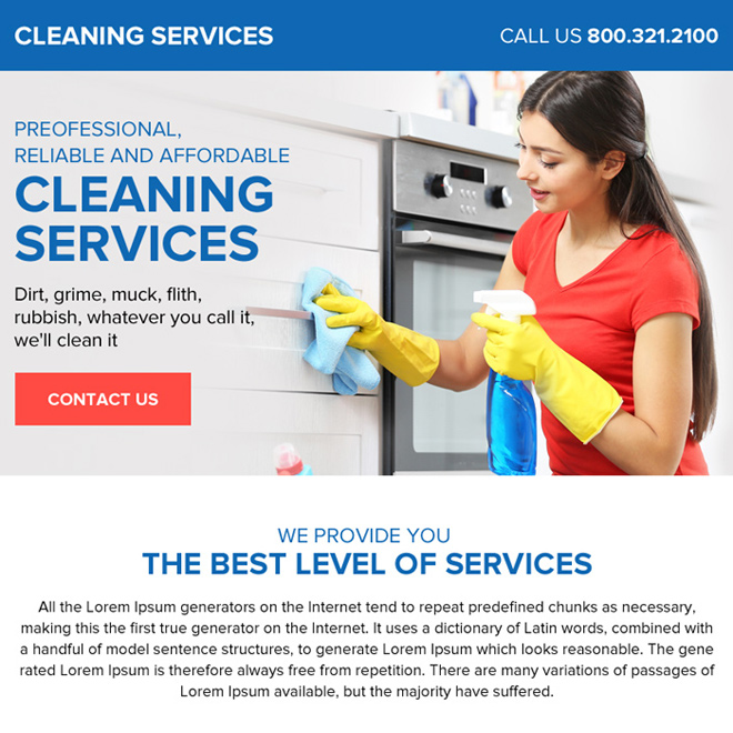 professional cleaning services ppv landing page design Cleaning Service example