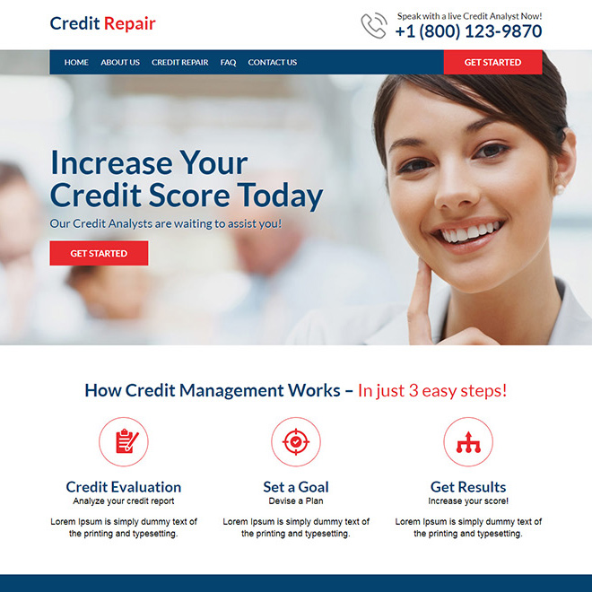 professional credit repair responsive website design Credit Repair example