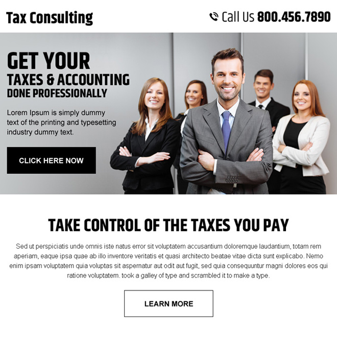 professional tax and accounting consultation service ppv landing page