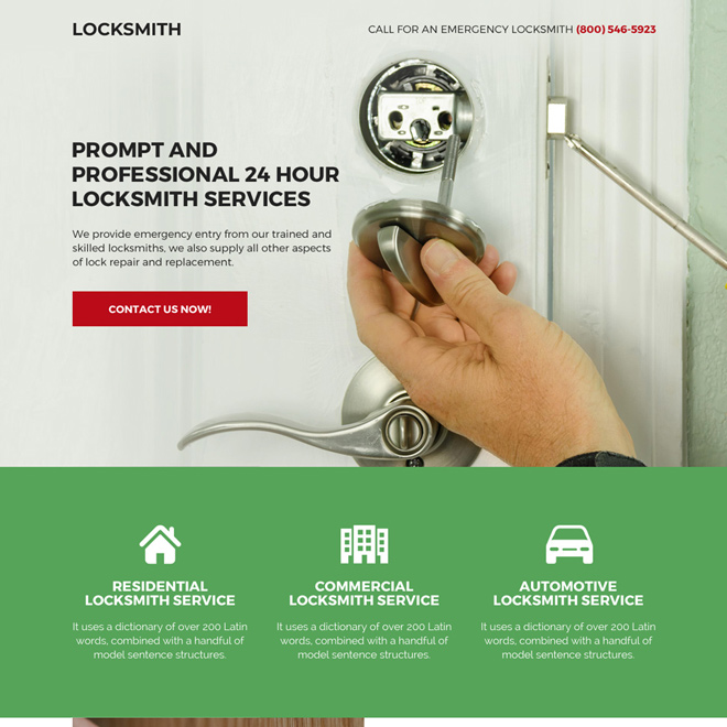 professional locksmith service bootstrap landing page