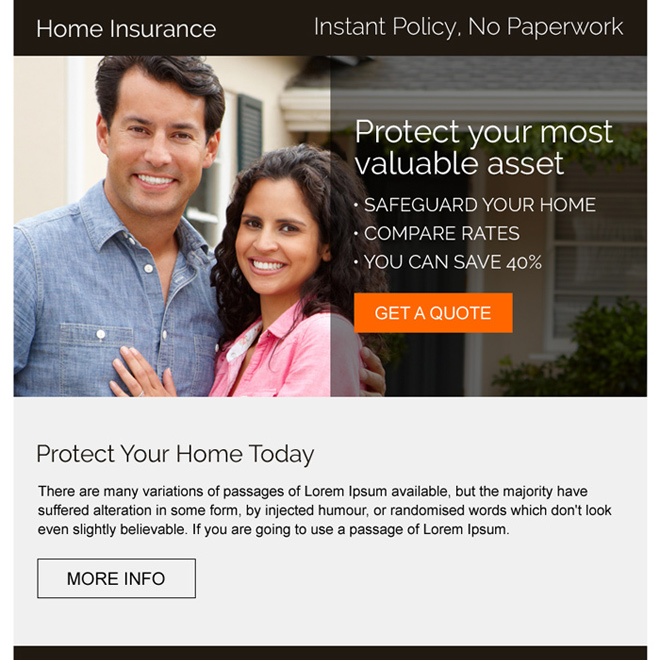 professional home insurance strong call to action ppv landing page