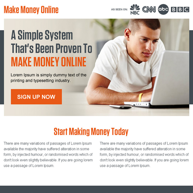 proven ways to make money online ppv landing page design Make Money Online example