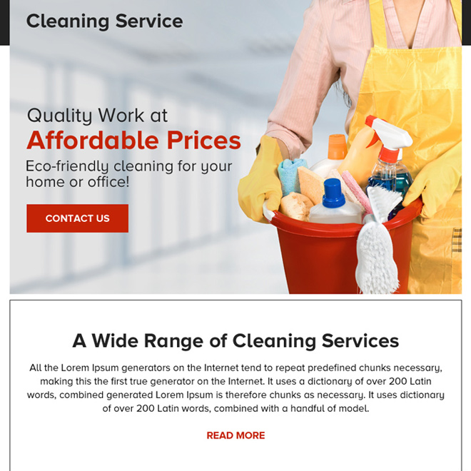 quality cleaning service contact capturing ppv landing page