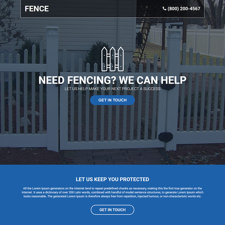 quality fencing solutions responsive landing page