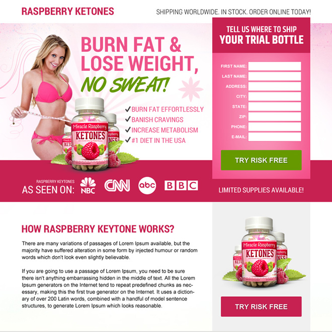 raspberry ketone weight loss best responsive landing page design