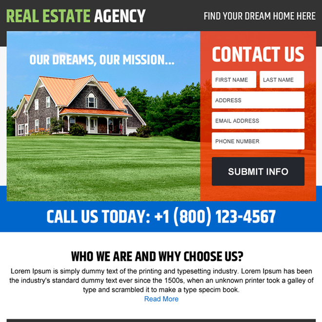 real estate agency lead generating ppv design Real Estate example