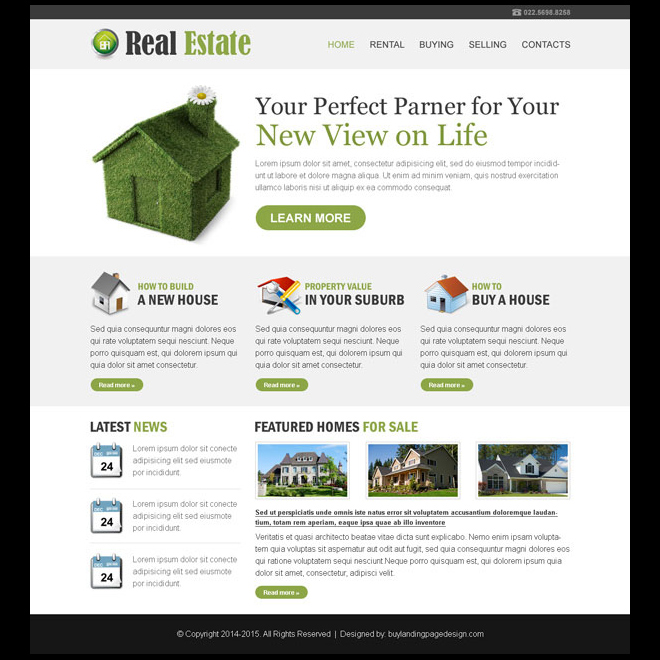 clean and minimal real estate listing business website ...