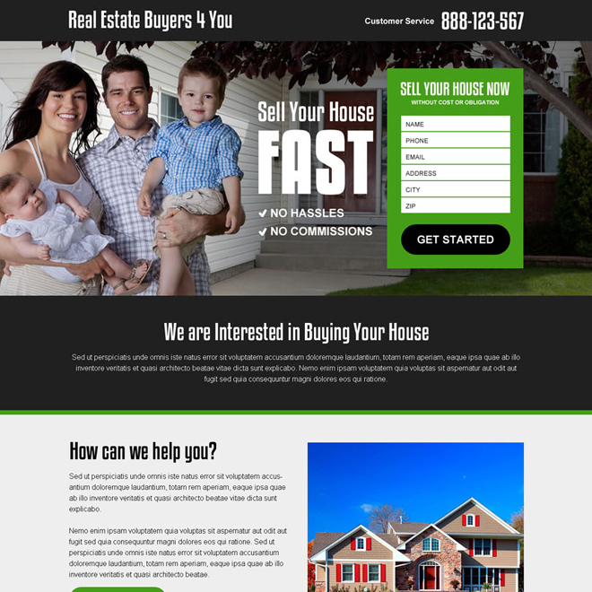 real estate buyer agency lead generation responsive landing page design Real Estate example