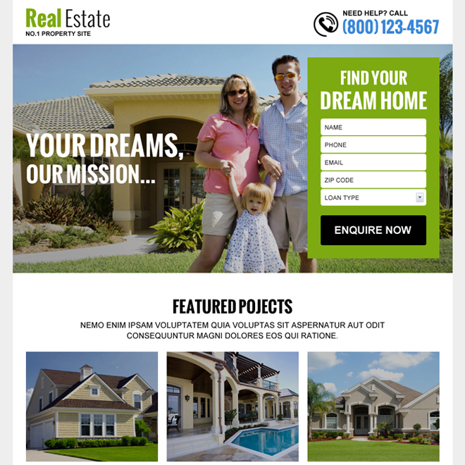real estate landing page