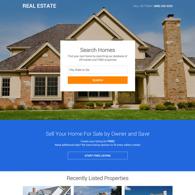 professional real estate mini responsive landing page