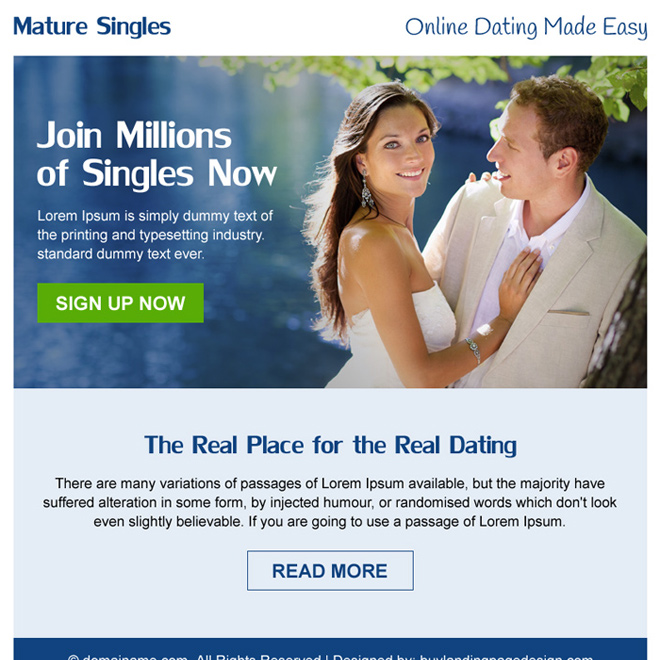 minimal mature singles dating ppv landing page design