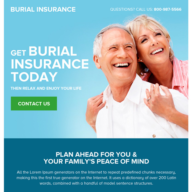 appealing burial insurance lead generating ppv landing page Burial Insurance example