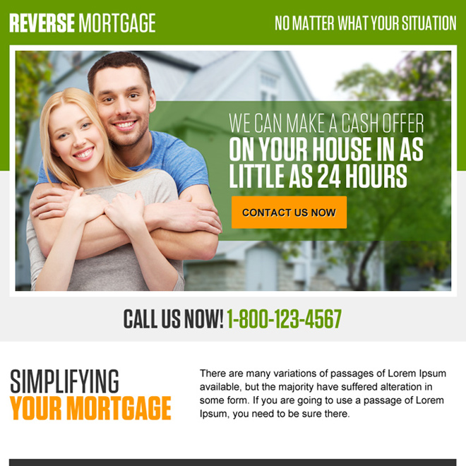 reverse mortgage for your home ppv landing page design Mortgage example