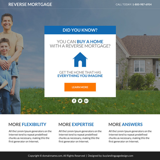 reverse mortgage leads responsive funnel page design Mortgage example