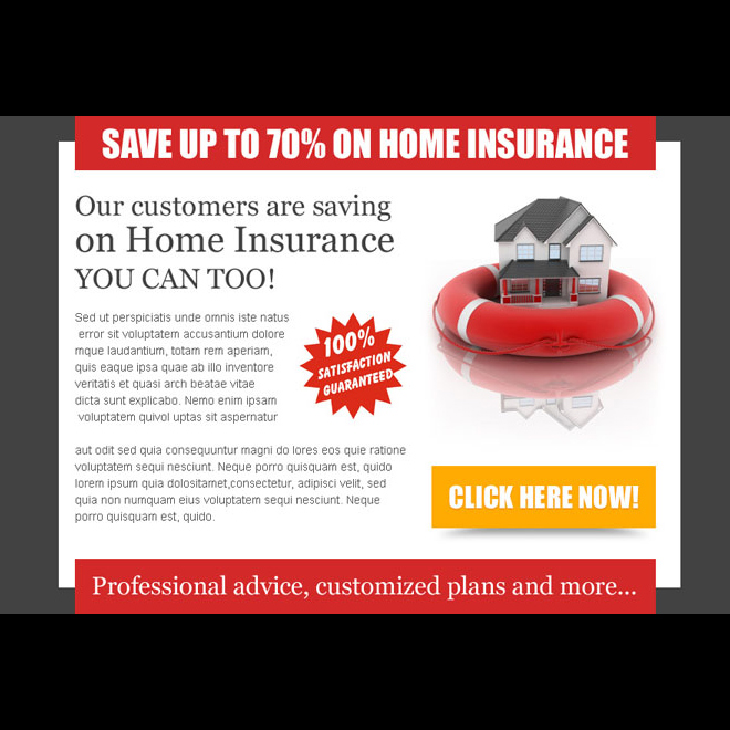 save money on your home insurance call to action optimized ppv lander design Home Insurance example