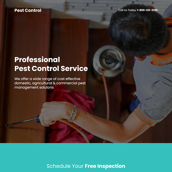 professional pest control service free inspection responsive landing page