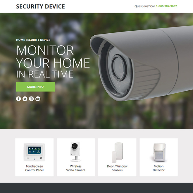 home security device responsive lead funnel design