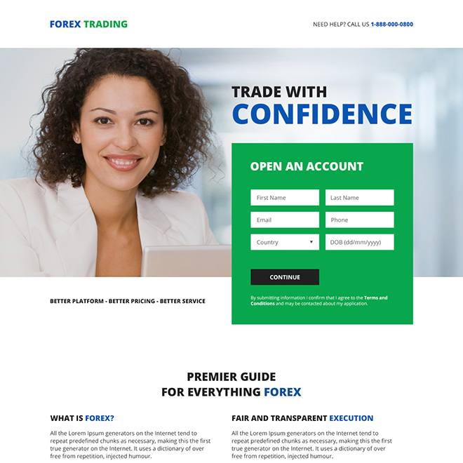 forex trading landing page