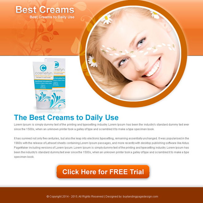 skin care product selling converting ppv lander design template Skin Care example