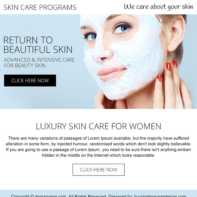 skin care programs PPV design Skin Care example