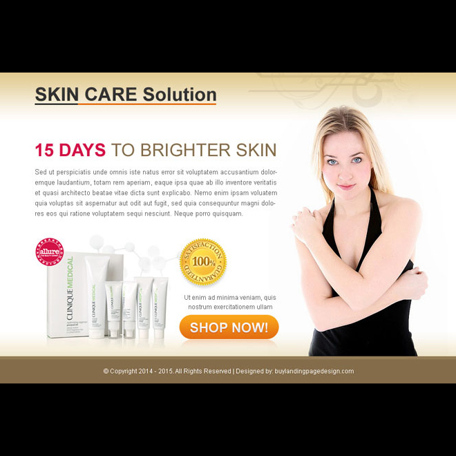skin care product solution buy now lead capture ppv landing page Skin Care example