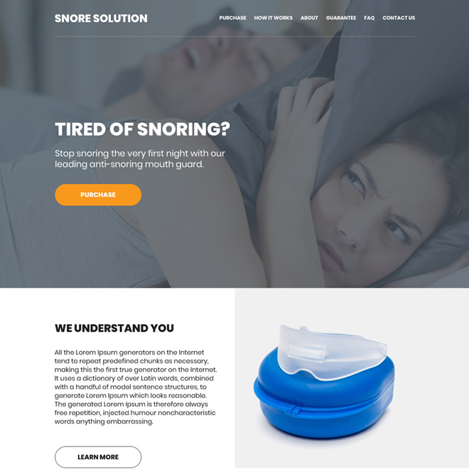 anti snoring mouth guard selling responsive website design Anti Snoring example