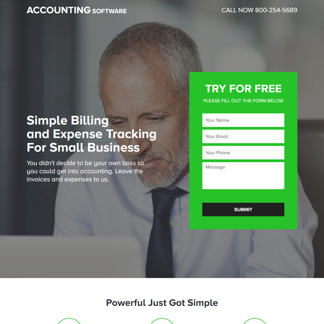 software download free trial responsive landing page design