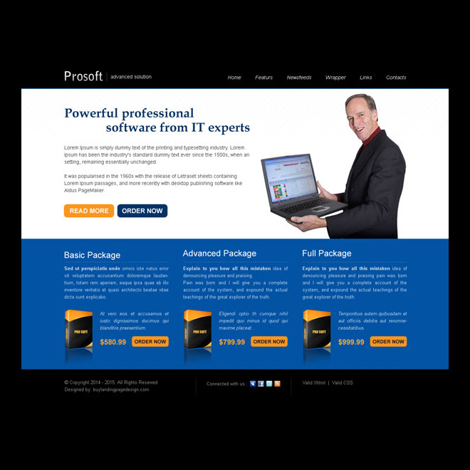 software selling creative and converting website template design psd