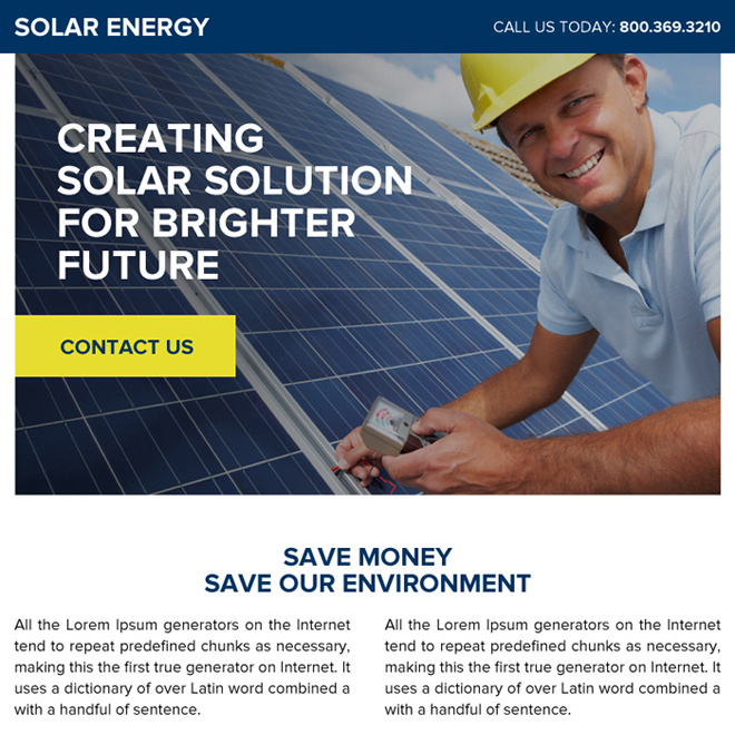 solar energy ppv landing page design template Solar Energy example