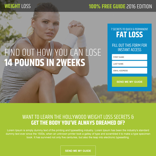 step by step weight loss guide responsive landing page