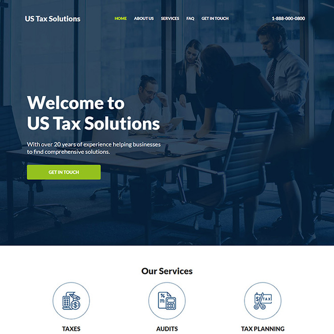 tax relief service responsive website design Tax example