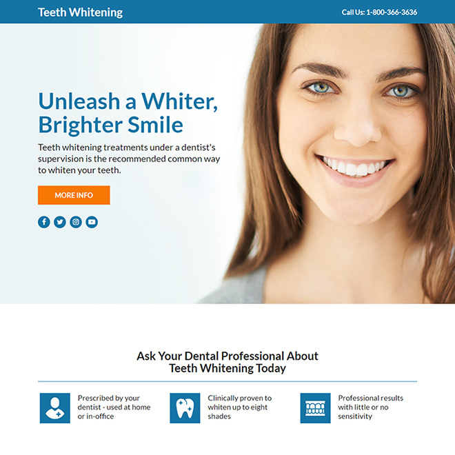 teeth whitening treatment responsive funnel design Teeth Whitening example