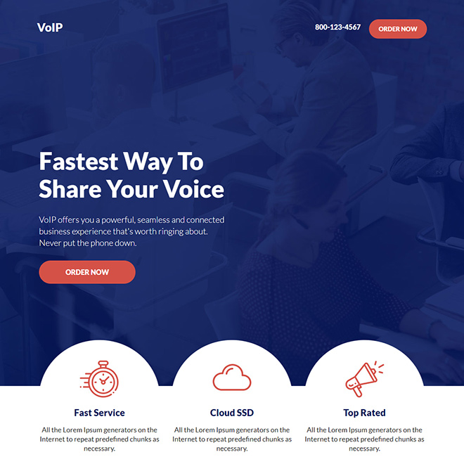 telecom and cloud services responsive landing page