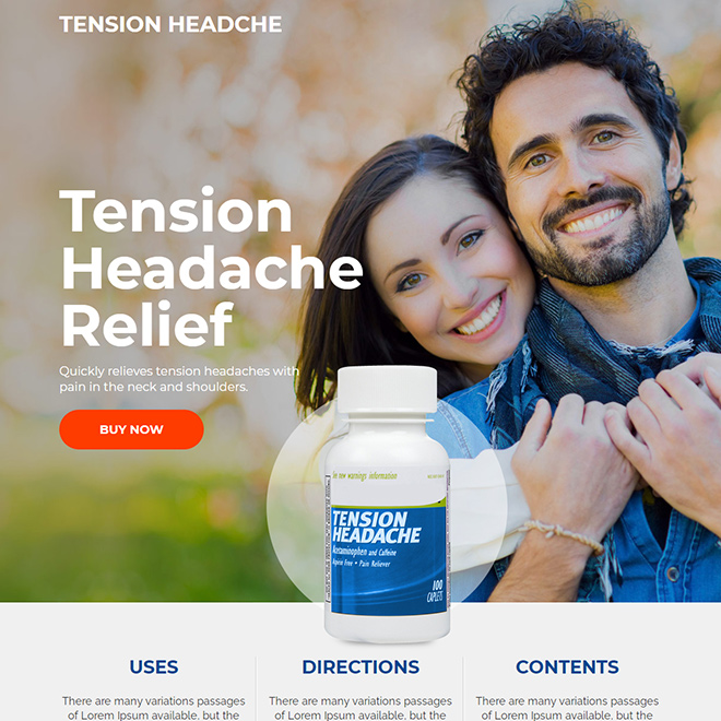 migraine headache relief supplement responsive landing page Pain Relief example