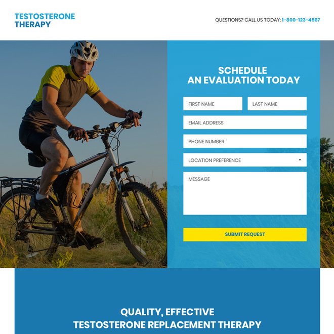 low testosterone therapy responsive landing page
