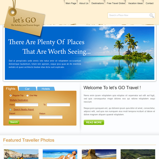 travel website design template psd for sale