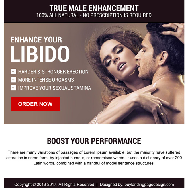 natural male enhancement ppv landing page design